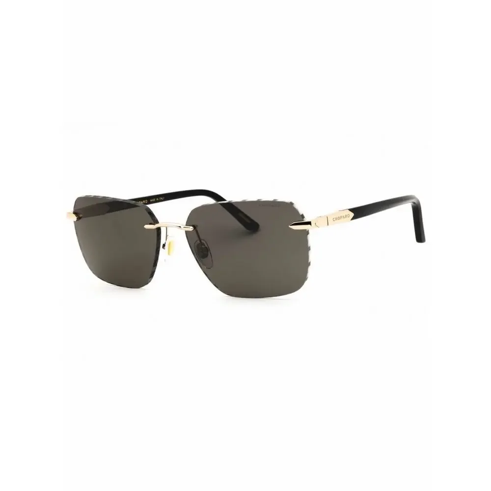 New Chopard SCHG62 300P Men’s Black Sunglasses with Gold Accents Authentic